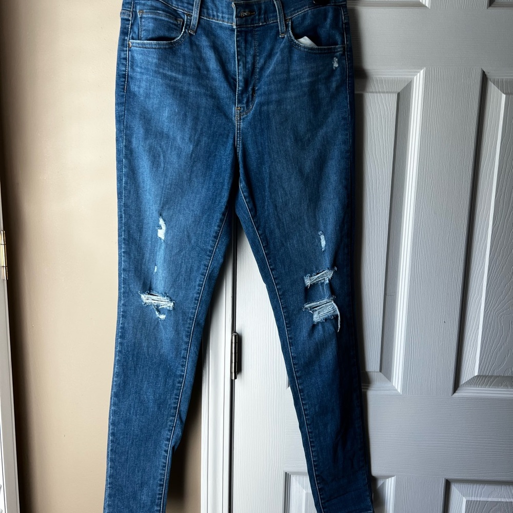 Levi's Blue Ripped Skinny Jeans